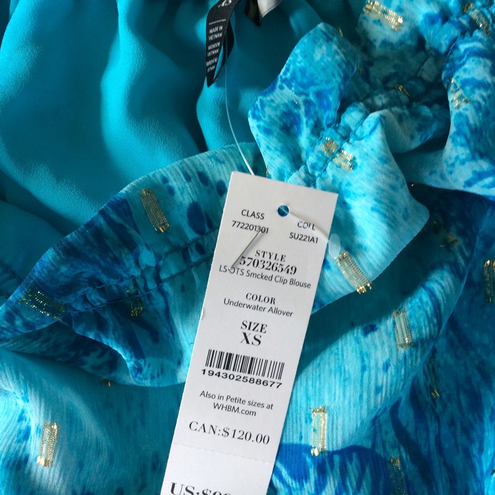 NWT WHBM Off-Shoulder Clip Dot Blouse - Picture 10 of 10